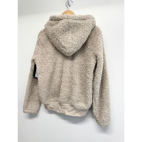 Marc New York Teddy Bear Hooded Jacket Size Extra Small Tan Fleece Full Zip NWT - Picture 6 of 10